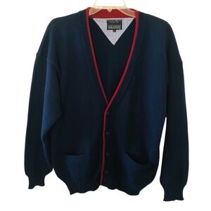 Vintage Retro Cozy Grandpa Cardigan Sweater Graphix Size Large Chunky V Neck